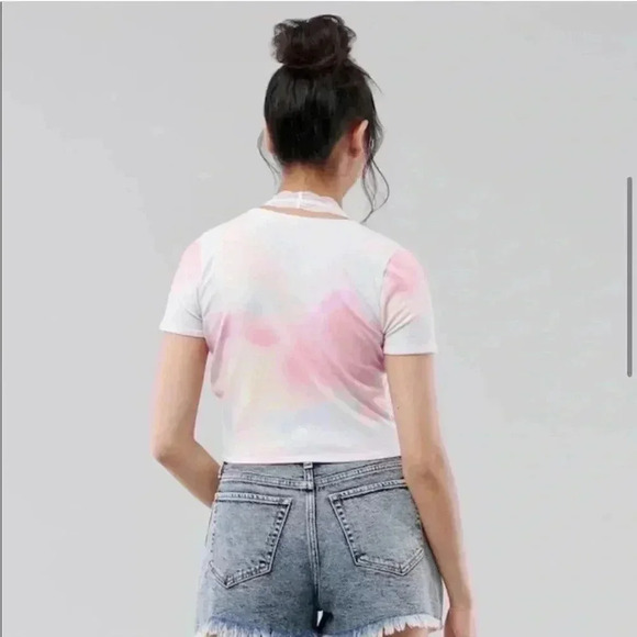 NWT HOLLISTER 3 in 1 pastel cloud baby tee tie up/wrap top M - Picture 3 of 11